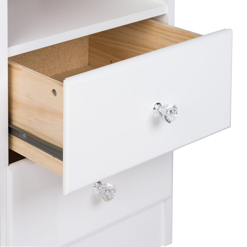 Prepac Astrid 6 Drawer Wooden Dresser with Crystal Knobs, 16  x 47.25  x 28.25 , White - Image 3