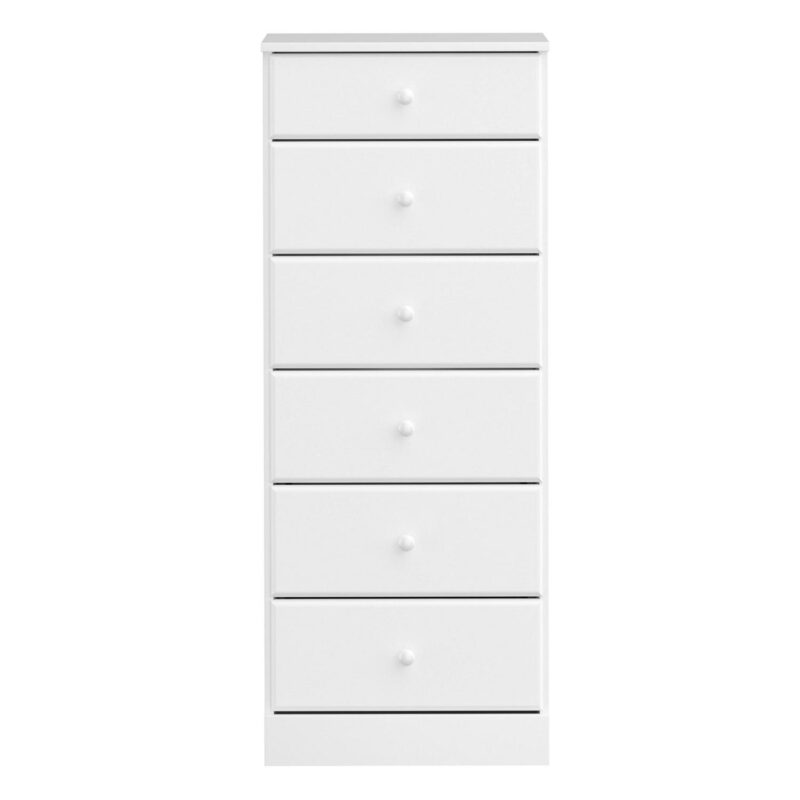 Prepac Astrid Tall White Dresser: 16.5 D x 19.75 W x 50 H, 6-Drawer Chest for Bedroom by Prepac - Perfect Chest of Drawers for Ample Storage - Image 2