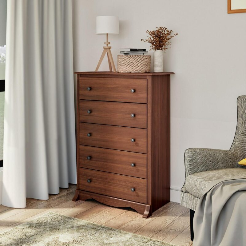 Prepac Monterey Transitional 5-Drawer Dresser, Cherry - Image 5