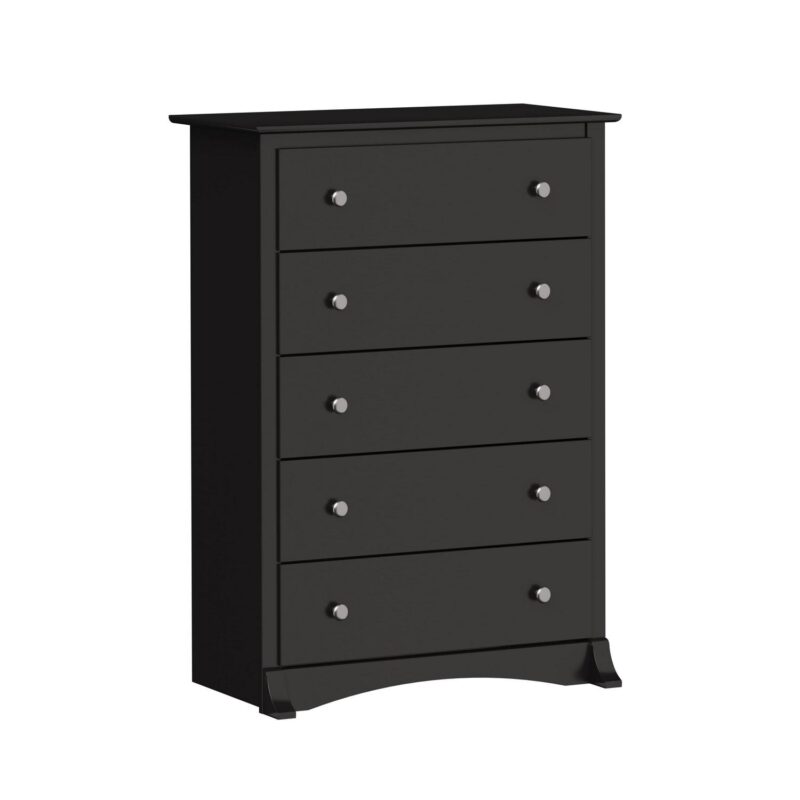 Prepac Sonoma Superior 5-Drawer Chest for Bedroom - Spacious and Stylish Chest of Drawers, Measuring 17.75 D x 31.5 W x 44.75 H, In Black Finish