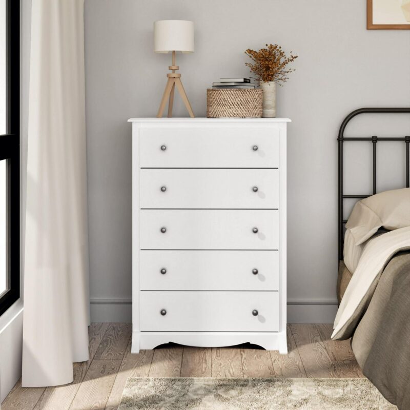 Prepac Sonoma Superior 5-Drawer Chest for Bedroom - Spacious and Stylish Chest of Drawers, Measuring 17.75 D x 31.5 W x 44.75 H, In White Finish - Image 6