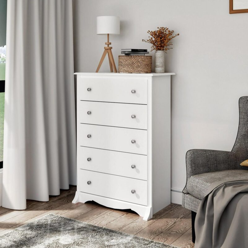 Prepac Sonoma Superior 5-Drawer Chest for Bedroom - Spacious and Stylish Chest of Drawers, Measuring 17.75 D x 31.5 W x 44.75 H, In White Finish - Image 5