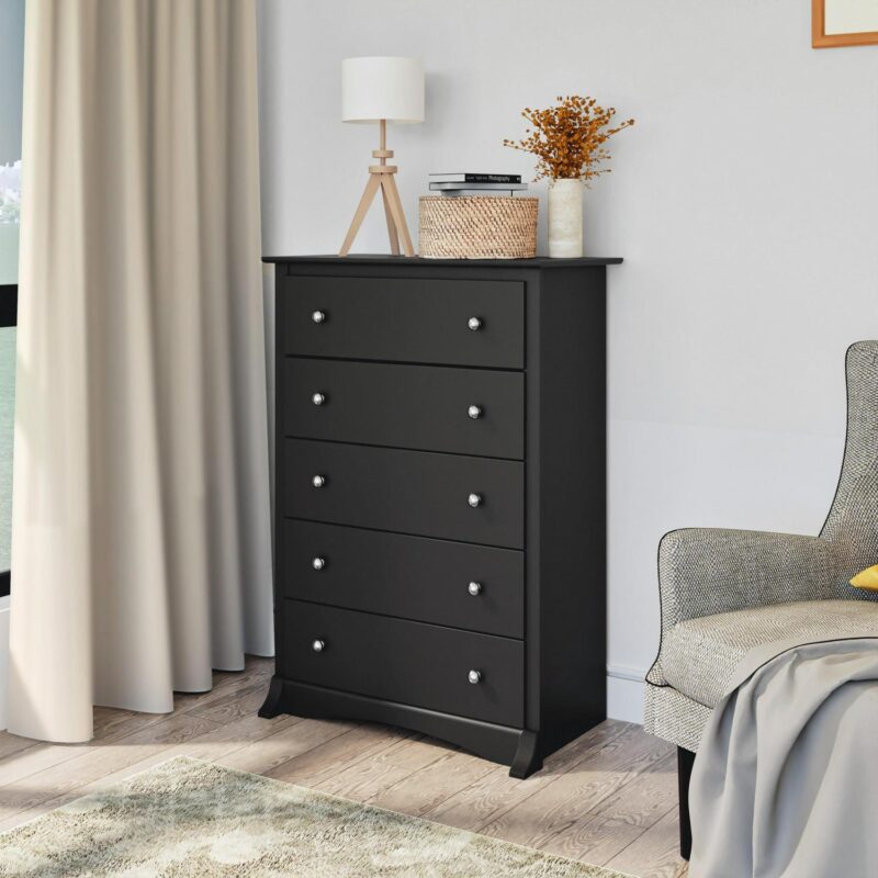 Prepac Sonoma Superior 5-Drawer Chest for Bedroom - Spacious and Stylish Chest of Drawers, Measuring 17.75 D x 31.5 W x 44.75 H, In Black Finish - Image 5