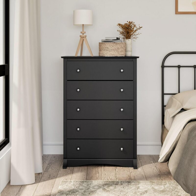 Prepac Sonoma Superior 5-Drawer Chest for Bedroom - Spacious and Stylish Chest of Drawers, Measuring 17.75 D x 31.5 W x 44.75 H, In Black Finish - Image 6