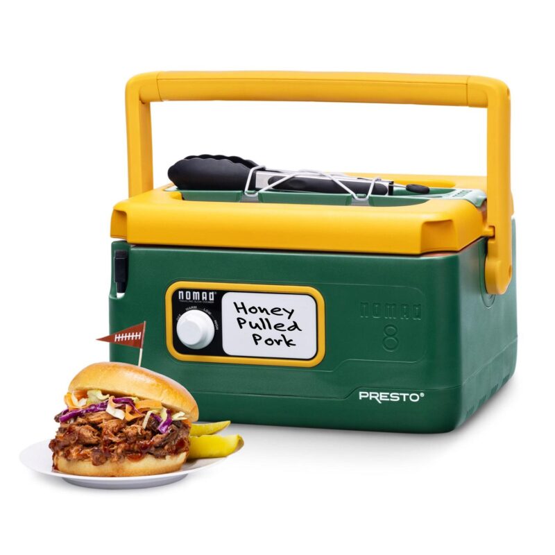 Presto 8-Quart Nomad Traveling Slow Cooker, Green/Gold - Image 3
