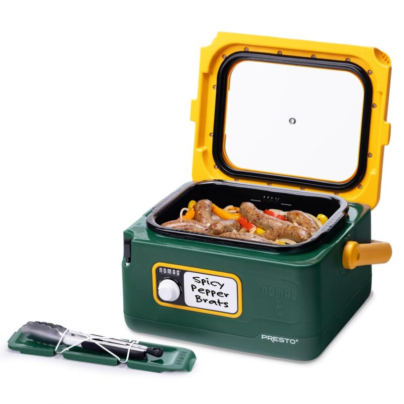 Presto 8-Quart Nomad Traveling Slow Cooker, Green/Gold - Image 2