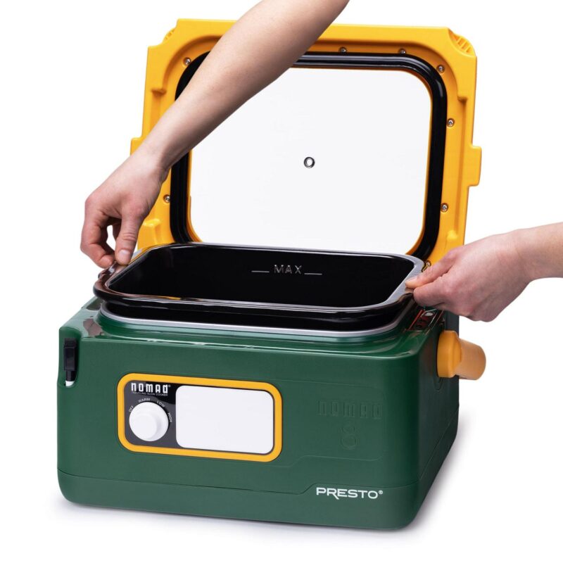 Presto 8-Quart Nomad Traveling Slow Cooker, Green/Gold - Image 7