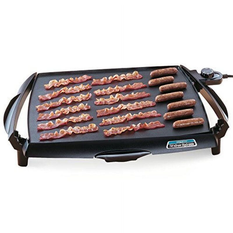 Presto Tilt'nDrain Big Griddle Electric Cool-Touch Griddle 07046 Black - Image 2