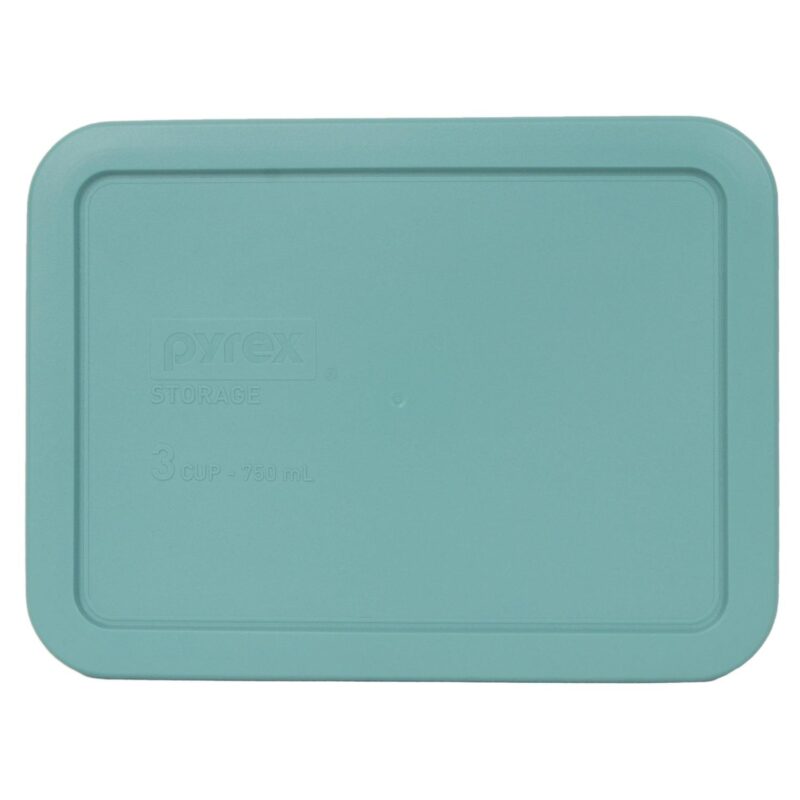 Pyrex 7210 3-Cup Glass Storage Dish w/ 7210-PC Plastic Turquoise Lid (6-Pack) - Image 5
