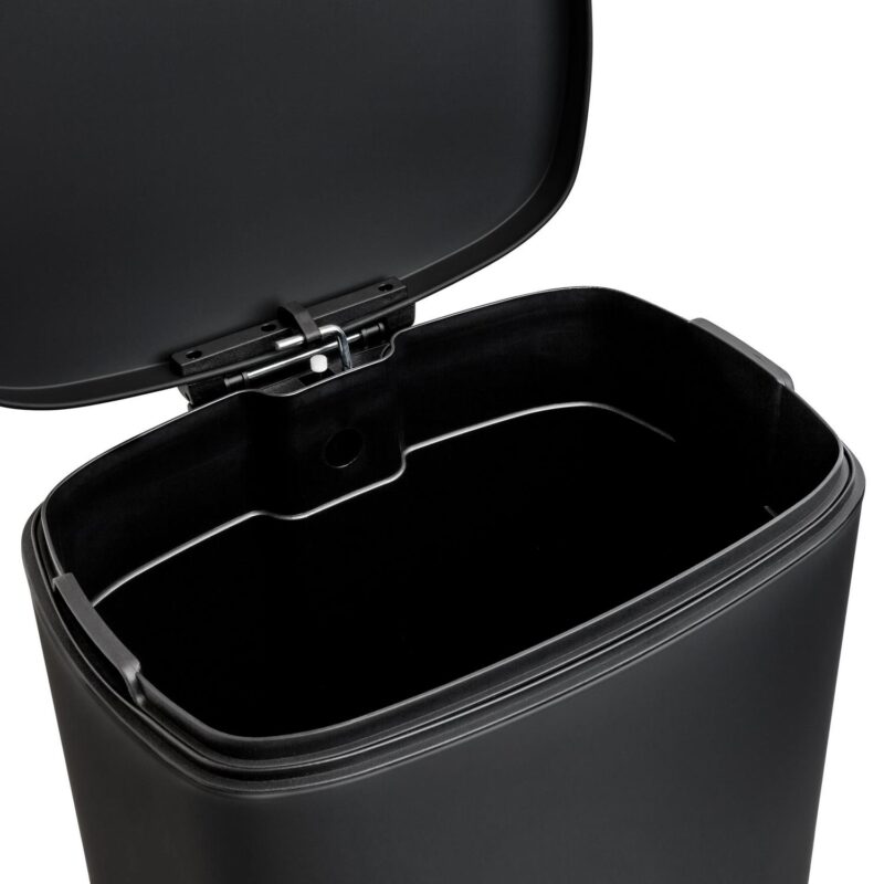 Qualiazero 13.2 Gallon and 3.2 Gallon Trash Can Combo, Rectangular Shape Step Can Combo - Matte Black - Image 5