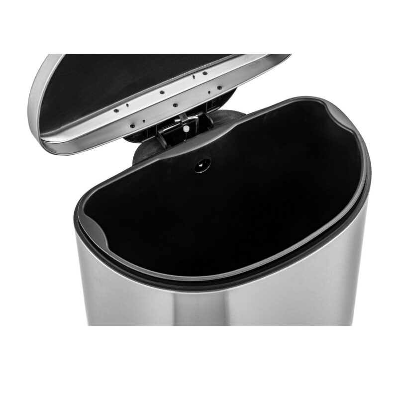 Qualiazero 13.2 Gallon Trash Can, D-Shape Step On Kitchen Trash Can, Stainless Steel - Image 8