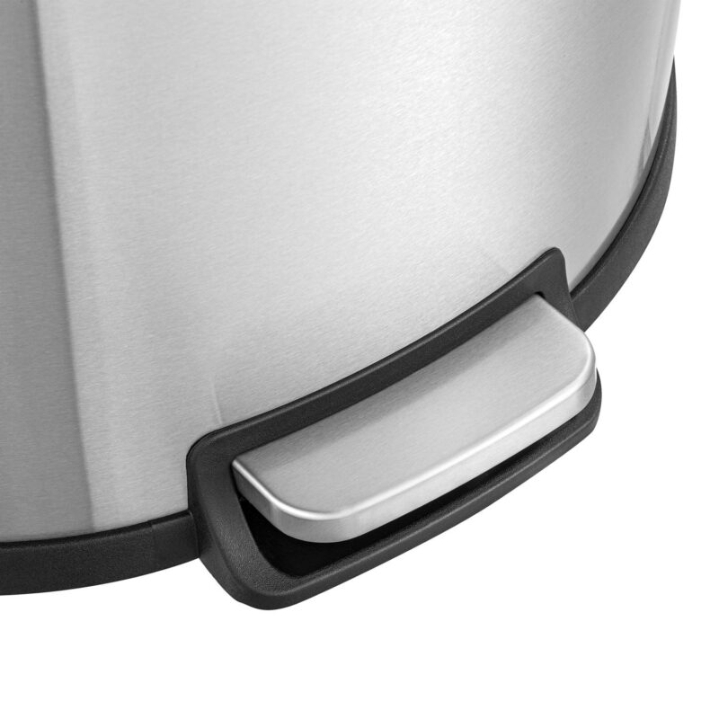 Qualiazero 13.2 Gallon Trash Can, D-Shape Step On Kitchen Trash Can, Stainless Steel - Image 9