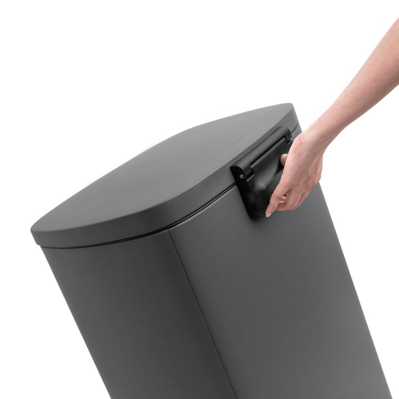 Qualiazero 13.2 Gallon and 3.2 Gallon Trash Can Combo, Rectangular Shape Step Can Combo - Matte Gray - Image 11