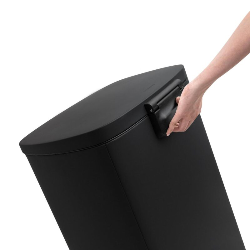Qualiazero 13.2 Gallon and 3.2 Gallon Trash Can Combo, Rectangular Shape Step Can Combo - Matte Black - Image 11