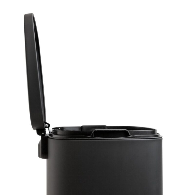 Qualiazero 13.2 Gallon and 3.2 Gallon Trash Can Combo, Rectangular Shape Step Can Combo - Matte Black - Image 6