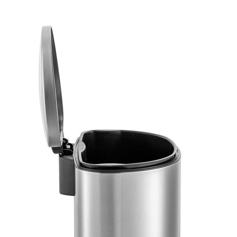 Qualiazero 13.2 Gallon Trash Can, D-Shape Step On Kitchen Trash Can, Stainless Steel - Image 7