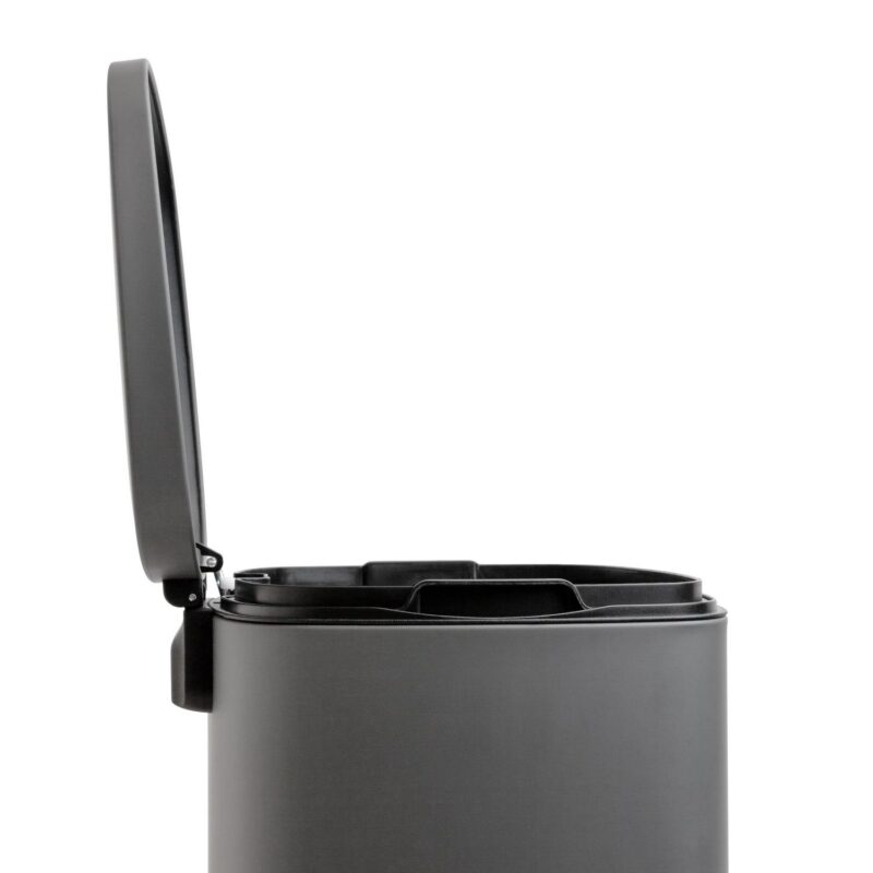 Qualiazero 13.2 Gallon and 3.2 Gallon Trash Can Combo, Rectangular Shape Step Can Combo - Matte Gray - Image 6