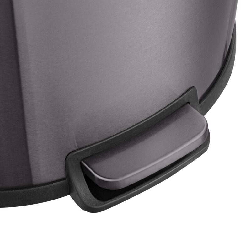 Qualiazero 13.2 and 1.6 Gallon Trash Can Combo, D-Shape Step On Kitchen and Bathroom Trash Can, Black Stainless Steel - Image 8