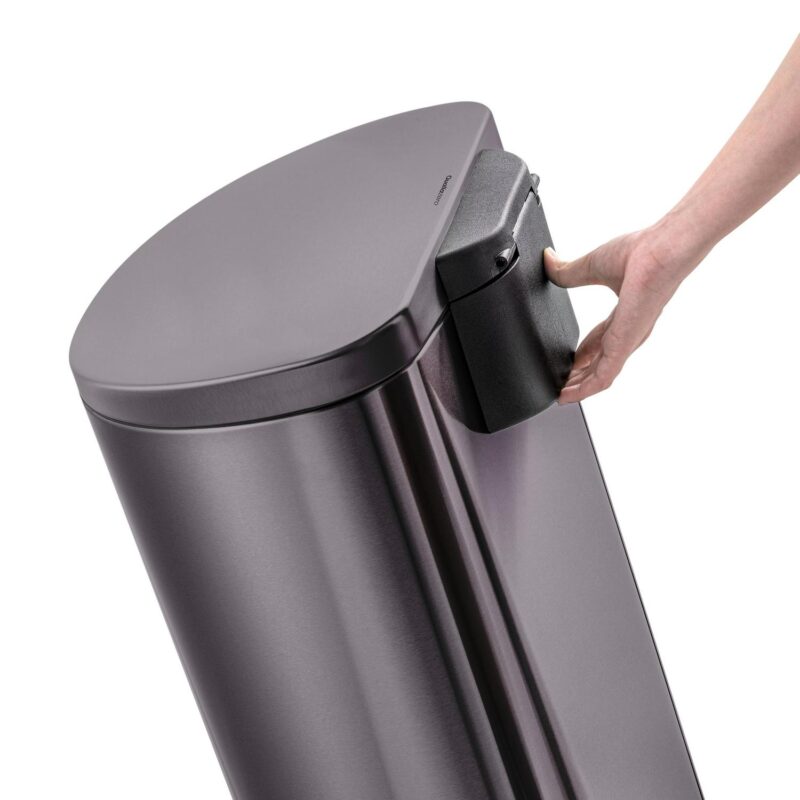 Qualiazero 13.2 and 1.6 Gallon Trash Can Combo, D-Shape Step On Kitchen and Bathroom Trash Can, Black Stainless Steel - Image 6