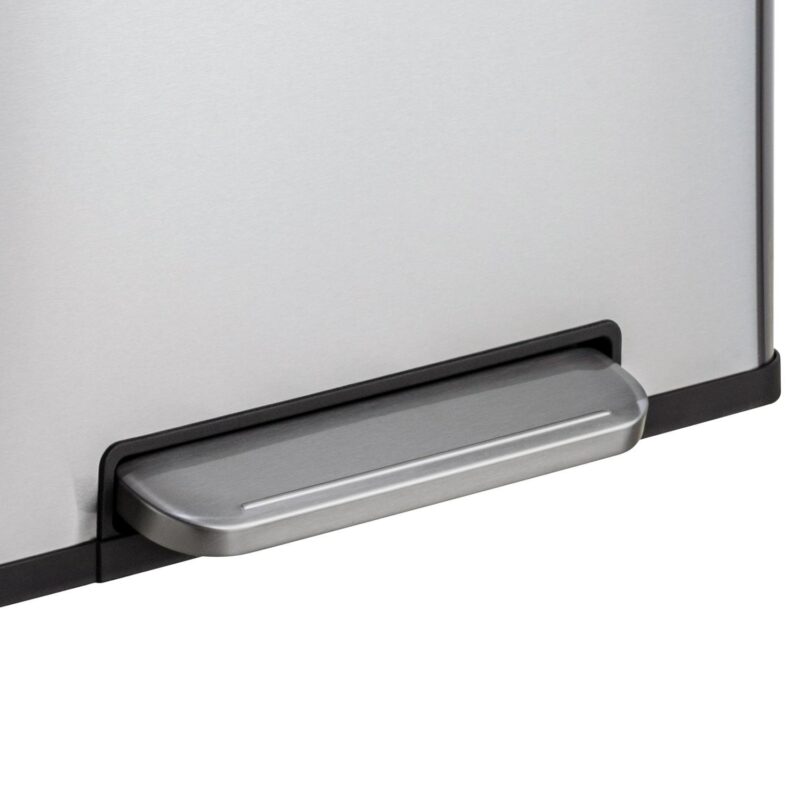 Qualiazero 16 Gallon Trash Can, 8 Gallon Dual Compartment Step On Kitchen Trash Can, Stainless Steel - Image 9