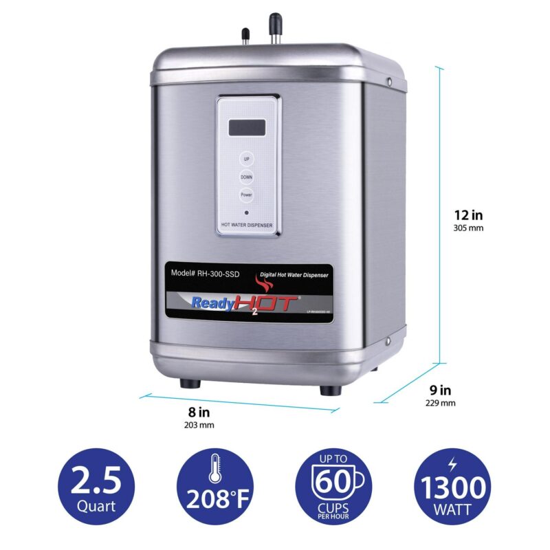 Ready Hot 41-RH-300-F570-BN Digital Kitchen Hot Water Dispenser with Brushed Nickel Single Handle Faucet 1300W - Image 2