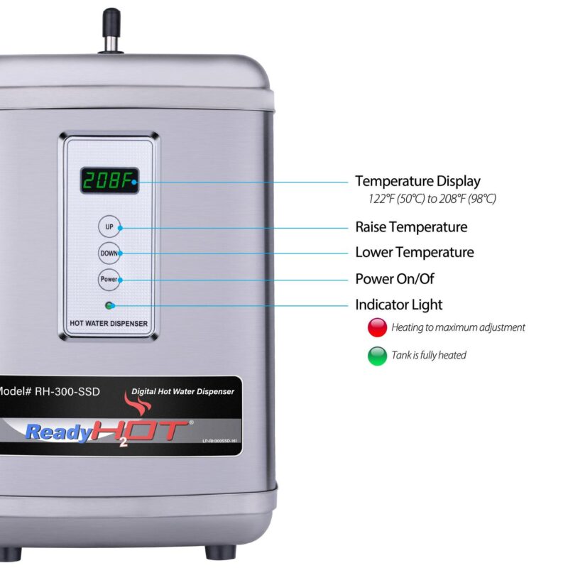Ready Hot 41-RH-300-F570-BN Digital Kitchen Hot Water Dispenser with Brushed Nickel Single Handle Faucet 1300W - Image 3