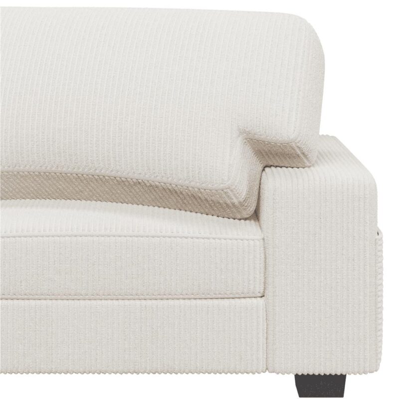 Renwick 83.5'' W 2-Seater Modern Corduroy Fabric Sofa Couch with USB Charging Ports, Ivory - Image 8