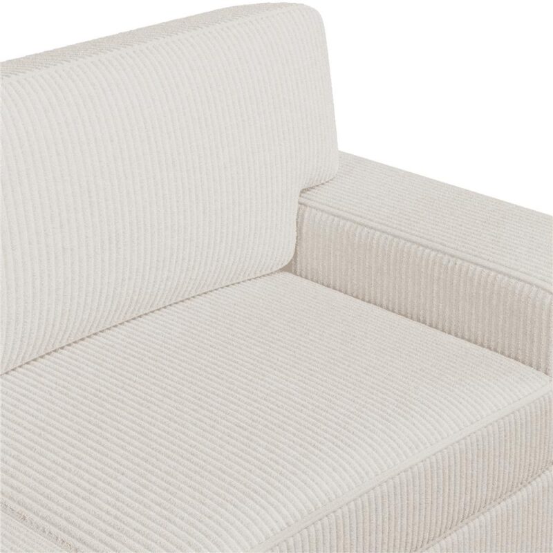 Renwick 83.5'' W 2-Seater Modern Corduroy Fabric Sofa Couch with USB Charging Ports, Ivory - Image 7