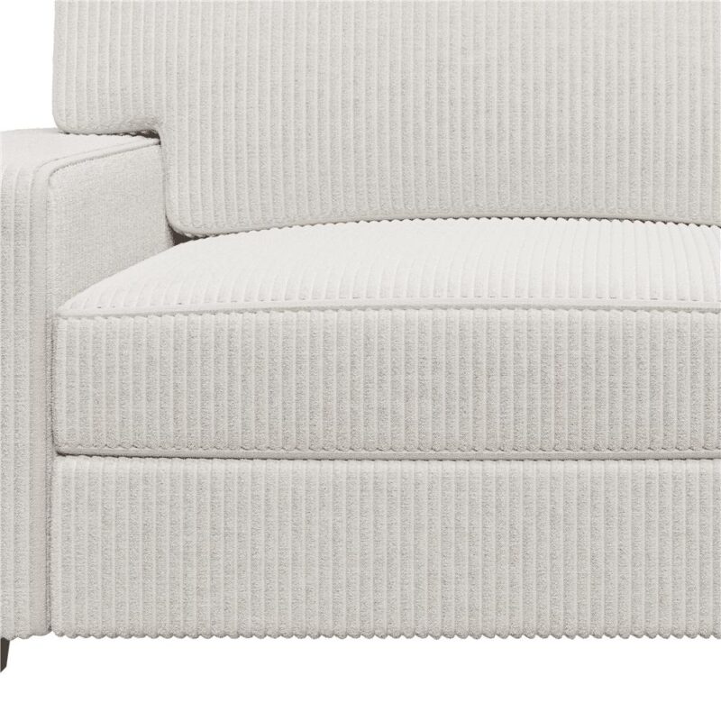 Renwick 83.5'' W 2-Seater Modern Corduroy Fabric Sofa Couch with USB Charging Ports, Ivory - Image 9