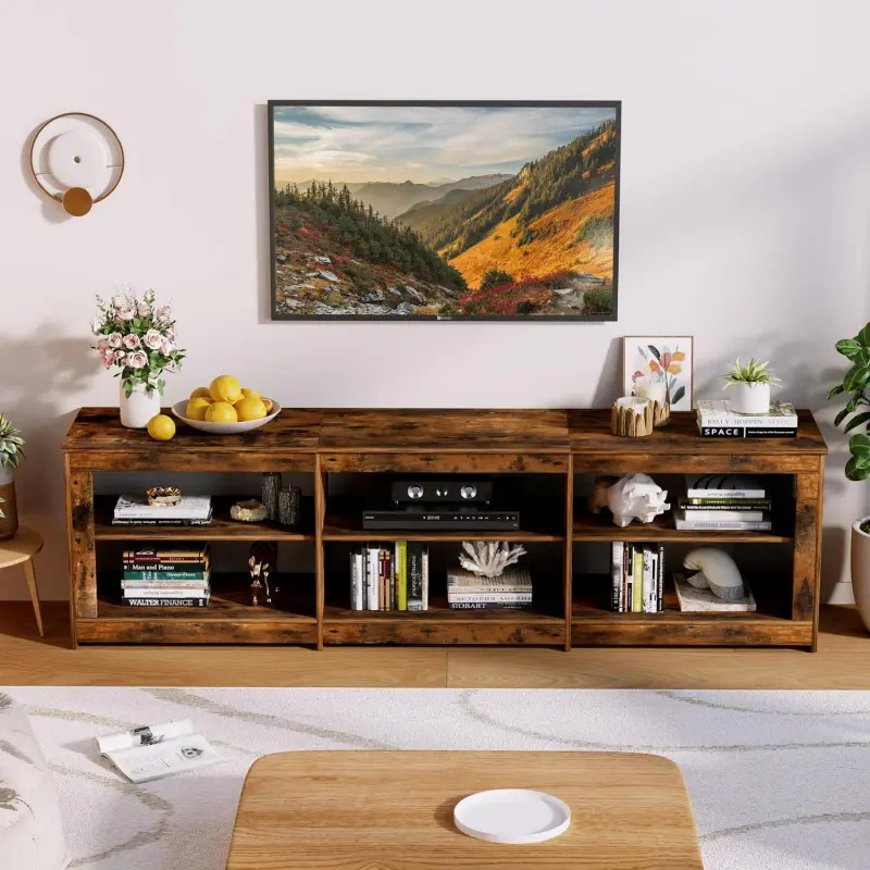 RichYa Modern 78.7''L TV Stand for 70''+TVs, Entertainment Center,Media TV Console Storage for Living Room,Brown - Image 6