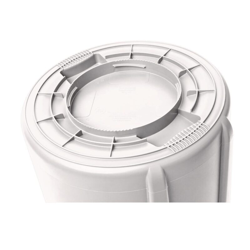 Rubbermaid Commercial Vented Round Brute Container, 20 gal, Plastic, White - Image 6