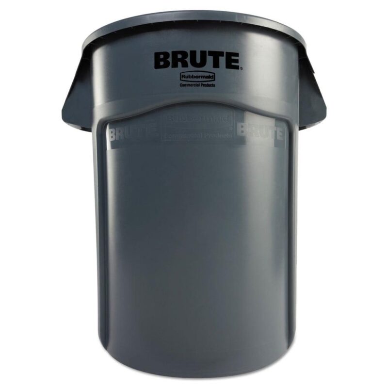 Rubbermaid Commercial FG264360GRAY Brute 44-Gallon Round Plastic Vented Container - Gray