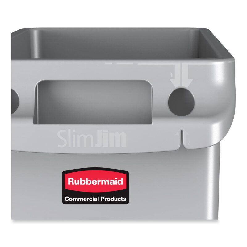 Rubbermaid Commercial Slim Jim with Venting Channels, 23 gal, Plastic, Gray - Image 5