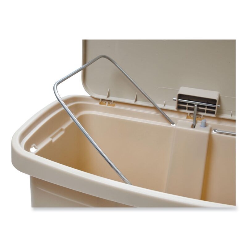 Rubbermaid Commercial Streamline Resin Step-On Container, Front Step Style, 13 gal, Polyethylene, Beige - Image 6
