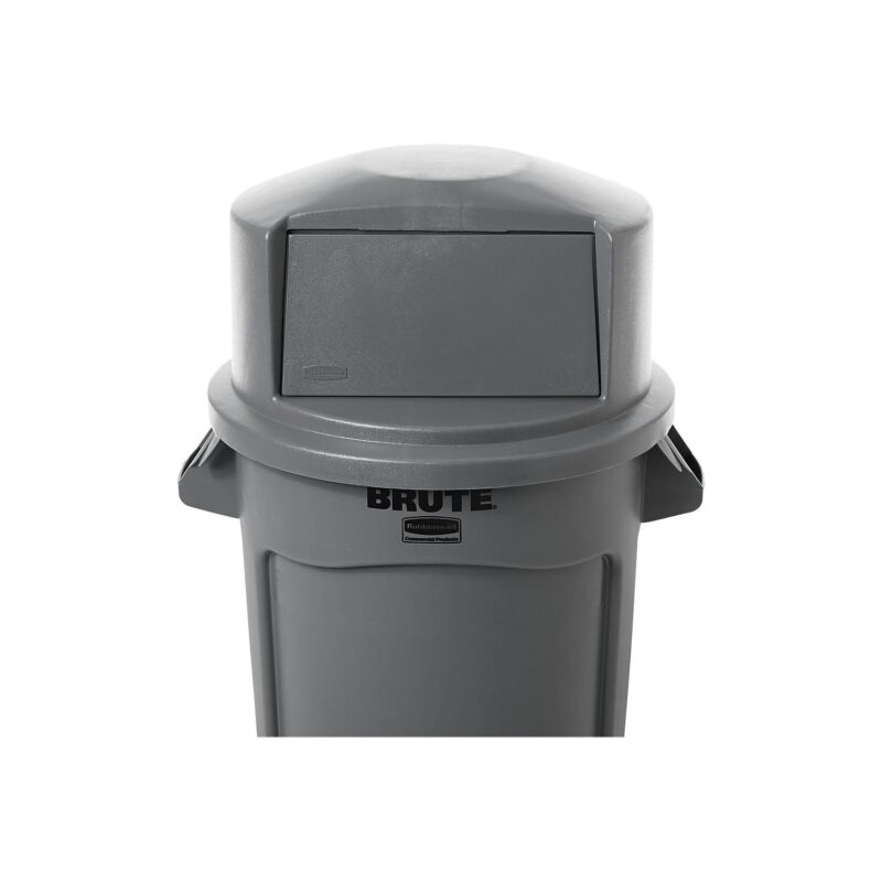 Rubbermaid Commercial 263788GY Brute Dome Top Swing Door Lid for 32-Gallon Waste Containers, Plastic, Gray - Image 2