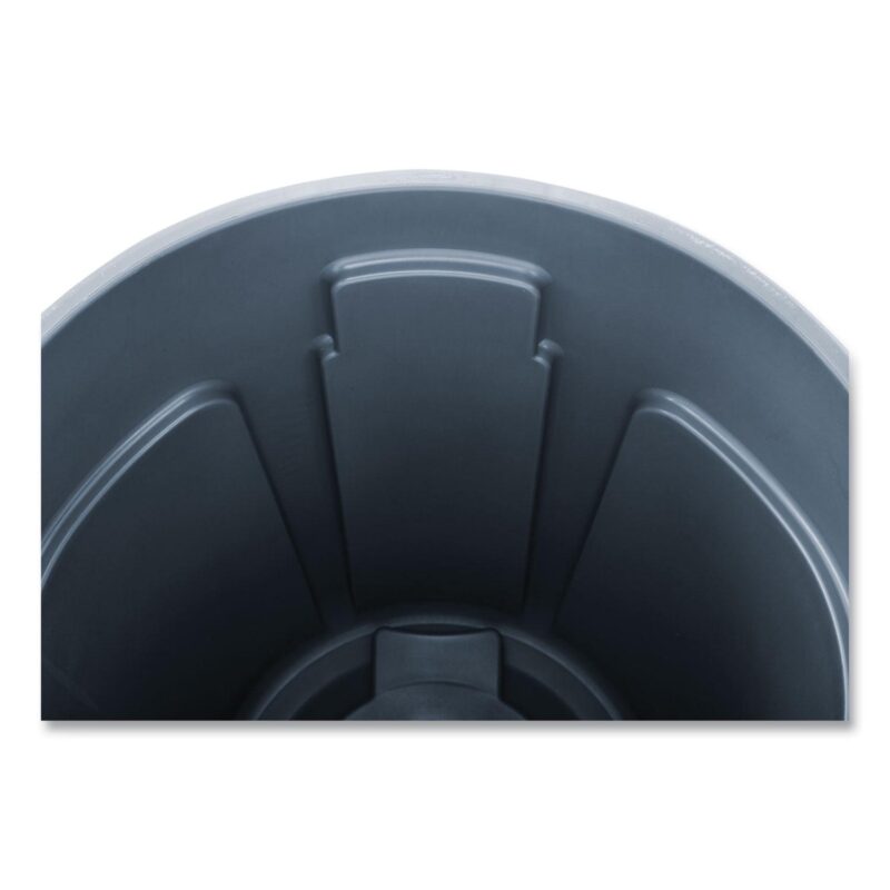 Rubbermaid Commercial Vented Round Brute Container, 32 gal, Plastic, Gray - Image 5
