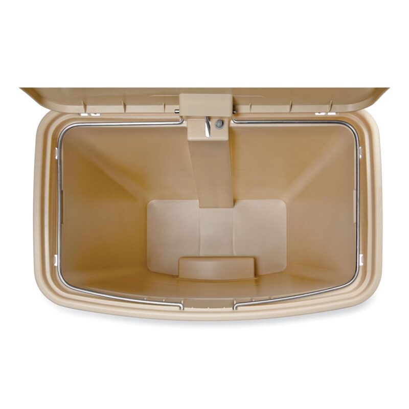 Rubbermaid Commercial Streamline Resin Step-On Container, Front Step Style, 13 gal, Polyethylene, Beige - Image 5