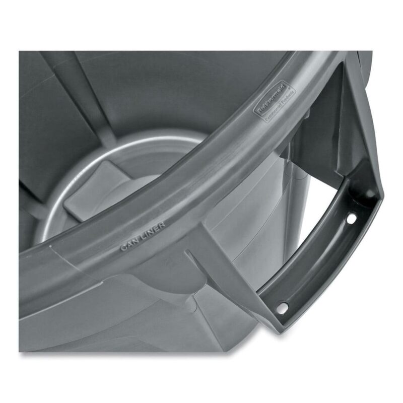 Rubbermaid Commercial FG264360GRAY Brute 44-Gallon Round Plastic Vented Container - Gray - Image 3