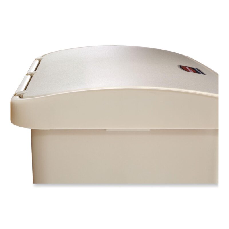 Rubbermaid Commercial Streamline Resin Step-On Container, Front Step Style, 8 gal, Polyethylene, Beige - Image 3