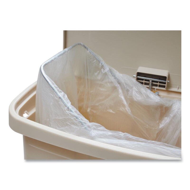 Rubbermaid Commercial Streamline Resin Step-On Container, Front Step Style, 13 gal, Polyethylene, Beige - Image 7