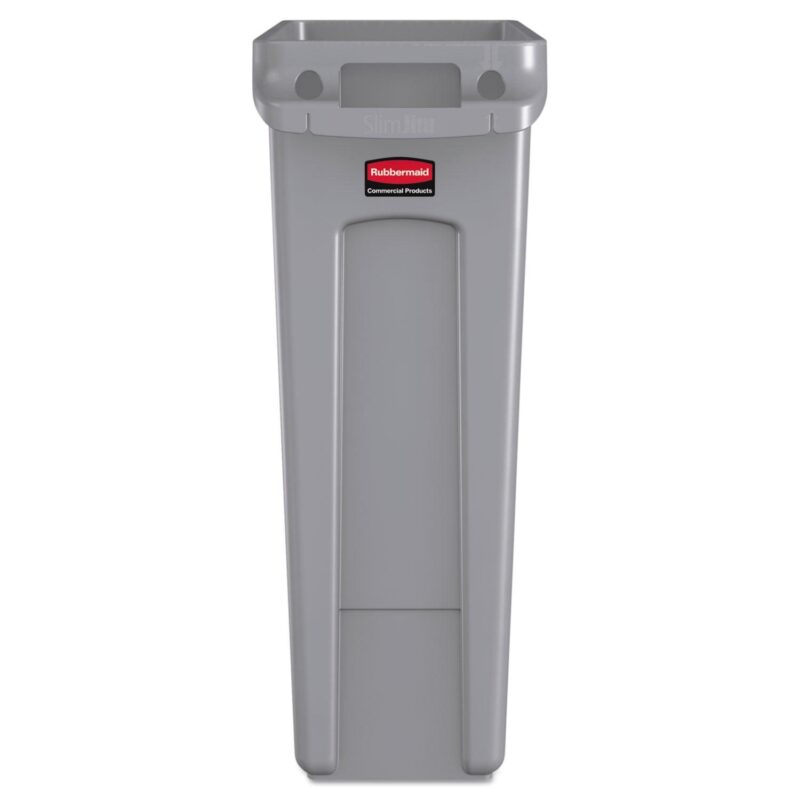 Rubbermaid Commercial Slim Jim with Venting Channels, 23 gal, Plastic, Gray - Image 2