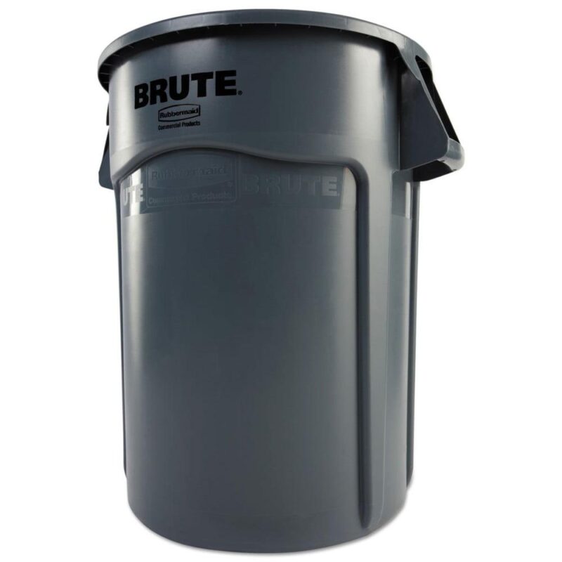 Rubbermaid Commercial FG264360GRAY Brute 44-Gallon Round Plastic Vented Container - Gray - Image 2