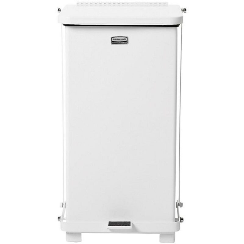 Rubbermaid Defenders Steel Trash Can White 12 gal. - Image 2