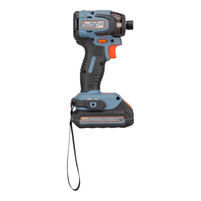 SENIX 20 Volt Max* 2-Tool Cordless Brushless Combo Kit, 1/2-Inch Drill Driver and 1/4-Inch Impact Driver (2 x Batteries, 1 x Charger and Soft Bag Included) S2K2B2-01 - Image 6