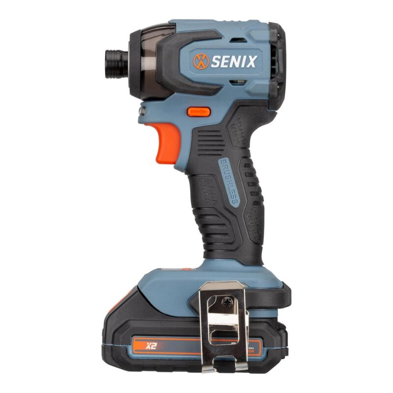 SENIX 20 Volt Max* 2-Piece Cordless Brushless Combo Kit, 1/2-Inch Hammer Drill Driver and 1/4-Inch Impact Driver (2 x Batteries, 1 x Charger and Soft Bag Included) S2K2B2-02 - Image 3