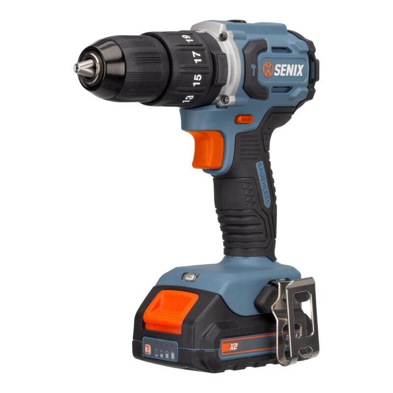 SENIX 20 Volt Max* 2-Piece Cordless Brushless Combo Kit, 1/2-Inch Hammer Drill Driver and 1/4-Inch Impact Driver (2 x Batteries, 1 x Charger and Soft Bag Included) S2K2B2-02 - Image 6
