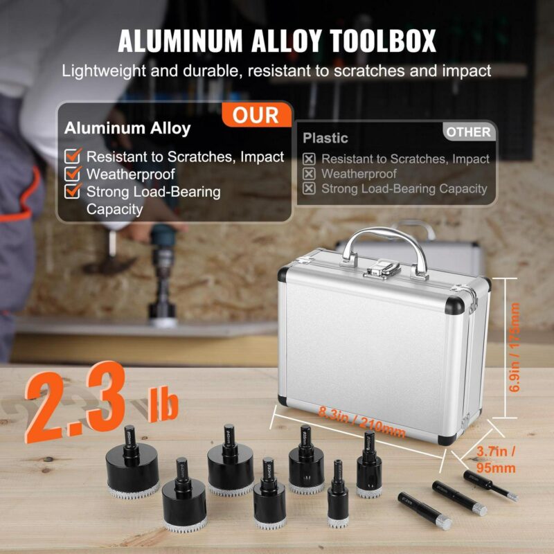 SKYSHALO 10 PCS Diamond Core Drill Bit Set Hole Saw 6/10/12/20/25/30/35/40/45/50mm - Image 5