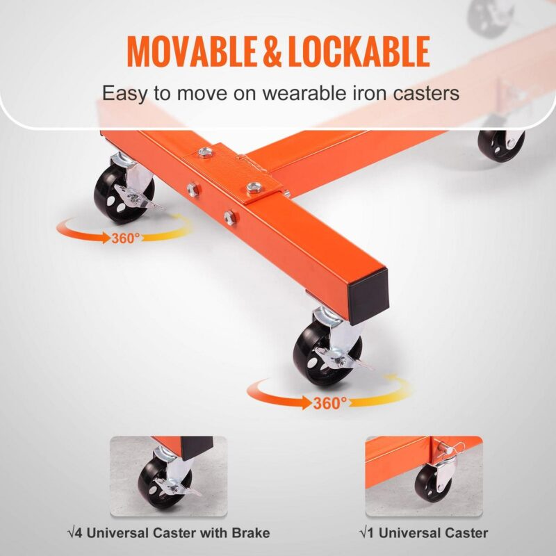 SKYSHALO 1500lbs Engine Stand Folding Motor Hoist Dolly w/ Adjustable Mounting Head - Image 5