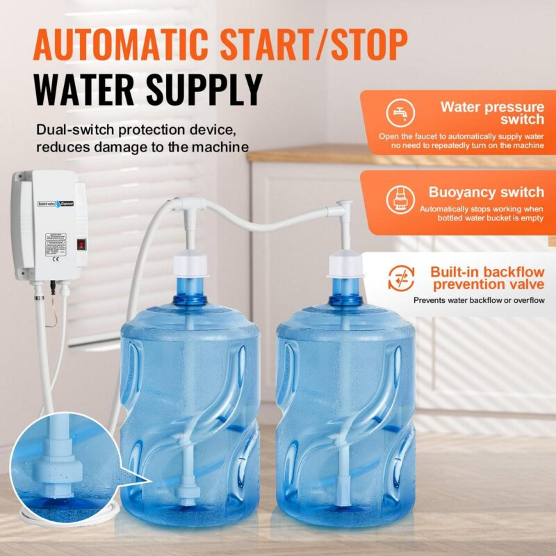SKYSHALO 2x5 Gallon Bottled Water Dispenser Pump System Water Dispensing Jug Pump - Image 4