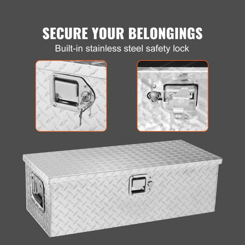 SKYSHALO 30 x13 x9.6  Heavy Duty Aluminum Bar Tool Box for Pickup Truck Bed - Image 4